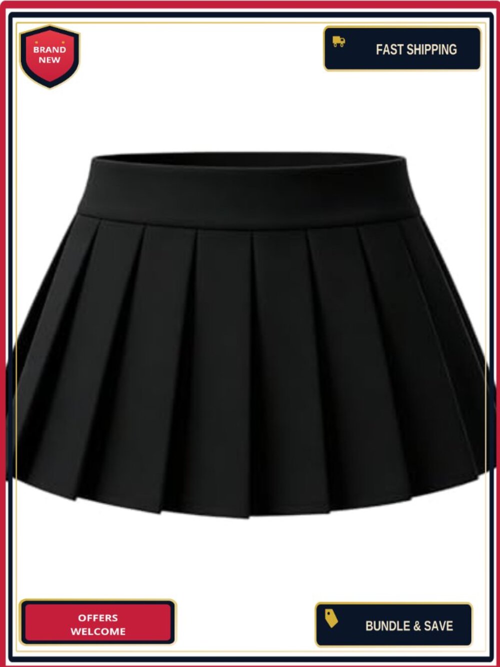 Pleated Mini Skirt A-Line Micro Skirt Stretch Role Play Costume